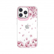 SwitchEasy Artist Sakura Case - дизайнерски хибриден удароустойчив кейс за iPhone 13 Pro (прозрачен) 