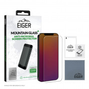 Eiger Mountian Glass Plus Screen Protector 2.5D - калено стъклено защитно покритие с антибактериален слой за дисплея на iPhone 13, iPhone 13 Pro (прозрачен)