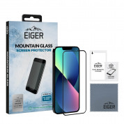 Eiger Mountian Glass Screen Protector 3D - калено стъклено защитно покритие за дисплея на iPhone 13, iPhone 13 Pro (черен-прозрачен)