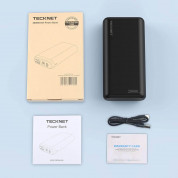 TeckNet EBT01201 18W Power Bank 20000 mAh - външна батерия 20000 mAh с 2xUSB и USB-C изходи за зареждане на смартфони и таблети (черен) 3