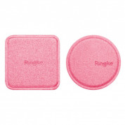 Ringke Magnetic Mount Metal Plate - два броя метална пластина с кожено покритие за магнитни поставки (розов) 1