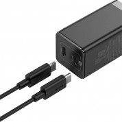 Baseus GaN Quick Charger C+C 45W (CCGAN-M01) - захранване за ел. мрежа с два USB-C изхода с технология за бързо зареждане и USB-C към USB-C кабел (черен) 1