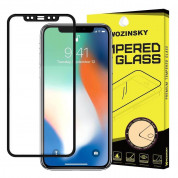 Wozinsky Full Glue 3D Tempered Glass - калено стъклено защитно покритие за дисплея на iPhone 12 Pro Max (черен-прозрачен)