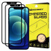 Wozinsky 2x Full Glue 3D Tempered Glass - 2 броя калени стъклени защитни покрития за дисплея на iPhone 12, iPhone 12 Pro (черен-прозрачен) (2 броя) 1