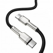 Baseus Cafule Metal Series USB-C to USB-C Cable 100W (CATJK-C01) - здрав кабел с въжена оплетка за устройства с USB-C порт (100 см) (черен) 2