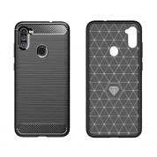 Carbon Soft Silicone TPU Protective Case - силиконов калъф за Samsung Galaxy A11, Galaxy M11 (черен) 1