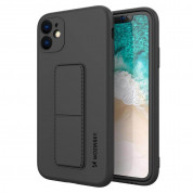 Wozinsky Flexible Silicone Kickstand Case - силиконов (TPU) калъф с поставка за iPhone SE (2022), iPhone SE (2020), iPhone 8, iPhone 7 (черен)
