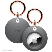 Elago AirTag Basic Keychain Case - силиконов ключодържател за Apple AirTag (тъмносив) 7