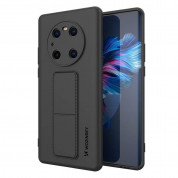 Wozinsky Flexible Silicone Kickstand Case - силиконов (TPU) калъф с поставка за Huawei Mate 40 Pro (черен)