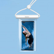 Baseus Cylinder Slide-cover Waterproof Bag - универсален водоустойчив калъф за смартфони до 7.2 инча (бял) 4