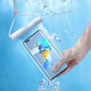 Baseus Cylinder Slide-cover Waterproof Bag - универсален водоустойчив калъф за смартфони до 7.2 инча (бял) 7