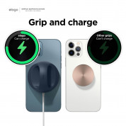 Elago Grip Stand for MagSafe - силиконова поставка за зареждане на iPhone чрез поставяне на Apple MagSafe Charger (тъмносин) 5