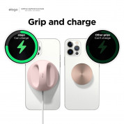 Elago Grip Stand for MagSafe - силиконова поставка за зареждане на iPhone чрез поставяне на Apple MagSafe Charger (розов) 5