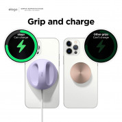 Elago Grip Stand for MagSafe - силиконова поставка за зареждане на iPhone чрез поставяне на Apple MagSafe Charger (лилав) 5