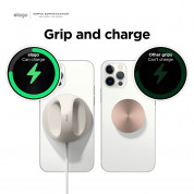Elago Grip Stand for MagSafe - силиконова поставка за зареждане на iPhone чрез поставяне на Apple MagSafe Charger (бежов) 5