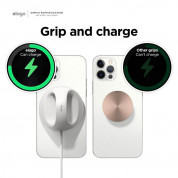 Elago Grip Stand for MagSafe - силиконова поставка за зареждане на iPhone чрез поставяне на Apple MagSafe Charger (бял) 5