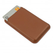 4Smarts Magnetic UltiMag Case for Credit Cards with RFID Blocker  - кожен портфейл (джоб) за прикрепяне към iPhone с MagSafe (кафяв)