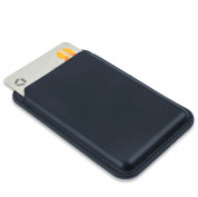 4Smarts Magnetic UltiMag Case for Credit Cards with RFID Blocker  - кожен портфейл (джоб) за прикрепяне към iPhone с MagSafe (тъмносин)