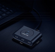 Ugreen USB-A & USB-C 3.0 Hub 4-port - 4-портов USB 3.0 хъб за компютри и лаптопи (100 см) (черен) 12