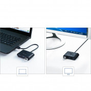 Ugreen USB-A & USB-C 3.0 Hub 4-port - 4-портов USB 3.0 хъб за компютри и лаптопи (100 см) (черен) 3