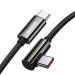 Baseus Legend Elbow USB-C to USB-C Cable 100W (CATCS-01) - здрав кабел с въжена оплетка и бързо зареждане за устройства с USB-C порт (100 см) (черен) 10