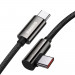 Baseus Legend Elbow USB-C to USB-C Cable 100W (CATCS-A01) - здрав кабел с въжена оплетка и бързо зареждане за устройства с USB-C порт (200 см) (черен) 2