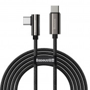 Baseus Legend Elbow USB-C to USB-C Cable 100W (CATCS-A01) - здрав кабел с въжена оплетка и бързо зареждане за устройства с USB-C порт (200 см) (черен)