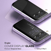 Ringke Display Glass - комплект 3 броя предпазни стъклени протектора за малкия дисплей на Samsung Galaxy Z Flip 3 (прозрачен) 8