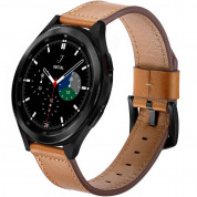 Tech-Protect Leather Band Herms 20mm - кожена каишка от естествена кожа за Galaxy Watch, Huawei Watch, Xiaomi, Garmin и други (20мм) (кафяв)
