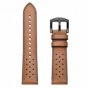 Tech-Protect Leather Band 20mm - кожена каишка от естествена кожа за Galaxy Watch, Huawei Watch, Xiaomi, Garmin и други (20мм) (тъмнокафяв) 1