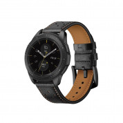 Tech-Protect Leather Band 20mm - кожена каишка от естествена кожа за Galaxy Watch, Huawei Watch, Xiaomi, Garmin и други (20мм) (черен)