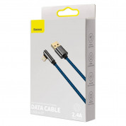 Baseus Legend Elbow Lightning to USB Cable 2.4А (CACS000103) - USB към Lightning кабел за Apple устройства с Lightning порт (200 см) (син) 18
