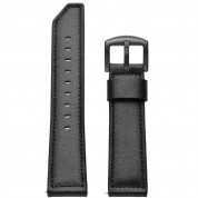 Tech-Protect Leather Band Herms 20mm - кожена каишка от естествена кожа за Galaxy Watch, Huawei Watch, Xiaomi, Garmin и други (20мм) (черен) 1