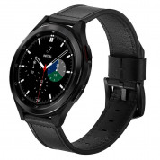 Tech-Protect Leather Band Herms 20mm - кожена каишка от естествена кожа за Galaxy Watch, Huawei Watch, Xiaomi, Garmin и други (20мм) (черен)
