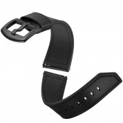 Tech-Protect Leather Band Herms 20mm - кожена каишка от естествена кожа за Galaxy Watch, Huawei Watch, Xiaomi, Garmin и други (20мм) (черен) 2