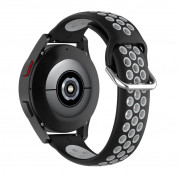Tech-Protect SoftBand Silicone Sport Band 20mm - силиконова каишка за Galaxy Watch, Huawei Watch, Xiaomi, Garmin и други (20мм) (черен-сив) 2