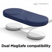 Elago MagSafe Charging Hub Duo - двойна силиконова поставка за безжично зареждане на iPhone чрез поставяне на Apple MagSafe Charger (тъмносин) 2