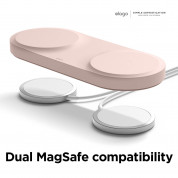 Elago MagSafe Charging Hub Duo - двойна силиконова поставка за безжично зареждане на iPhone чрез поставяне на Apple MagSafe Charger (розов) 2