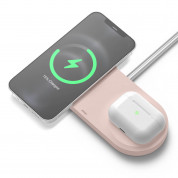 Elago MagSafe Charging Hub Duo - двойна силиконова поставка за безжично зареждане на iPhone чрез поставяне на Apple MagSafe Charger (розов)