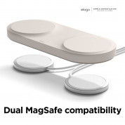 Elago MagSafe Charging Hub Duo - двойна силиконова поставка за безжично зареждане на iPhone чрез поставяне на Apple MagSafe Charger (бежов) 2