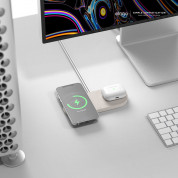 Elago MagSafe Charging Hub Duo - двойна силиконова поставка за безжично зареждане на iPhone чрез поставяне на Apple MagSafe Charger (бежов) 8