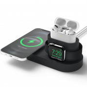 Elago MagSafe Charging Hub Trio 1 - силиконова поставка за зареждане на iPhone, Apple Watch и Apple AirPods Pro (черна)