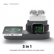Elago MagSafe Charging Hub Trio 1 - силиконова поставка за зареждане на iPhone, Apple Watch и Apple AirPods Pro (тъмносива) 2