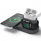 Elago MagSafe Charging Hub Trio 1 - силиконова поставка за зареждане на iPhone, Apple Watch и Apple AirPods Pro (тъмносива)