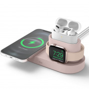 Elago MagSafe Charging Hub Trio 1 - силиконова поставка за зареждане на iPhone, Apple Watch и Apple AirPods Pro (розова)