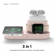 Elago MagSafe Charging Hub Trio 1 - силиконова поставка за зареждане на iPhone, Apple Watch и Apple AirPods Pro (розова) 2