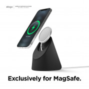 Elago MS1 Charging Stand for MagSafe - силиконова поставка за безжично зареждане на iPhone чрез поставяне на Apple MagSafe Charger (черен) 2