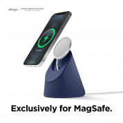 Elago MS1 Charging Stand for MagSafe - силиконова поставка за безжично зареждане на iPhone чрез поставяне на Apple MagSafe Charger (тъмносин) 2