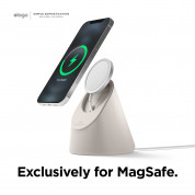 Elago MS1 Charging Stand for MagSafe - силиконова поставка за безжично зареждане на iPhone чрез поставяне на Apple MagSafe Charger (бежов) 2
