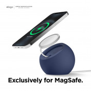 Elago MS2 Charging Stand for MagSafe - силиконова поставка за безжично зареждане на iPhone чрез поставяне на Apple MagSafe Charger (тъмносин) 2